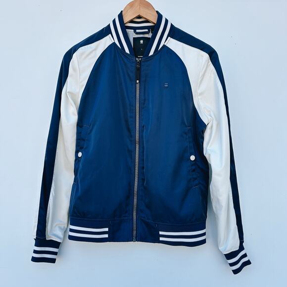 G-Star Raw Men’s Batt Tour Bomber Satin Dragon Navy Varsity Large GStar Shiny - Picture 2 of 12